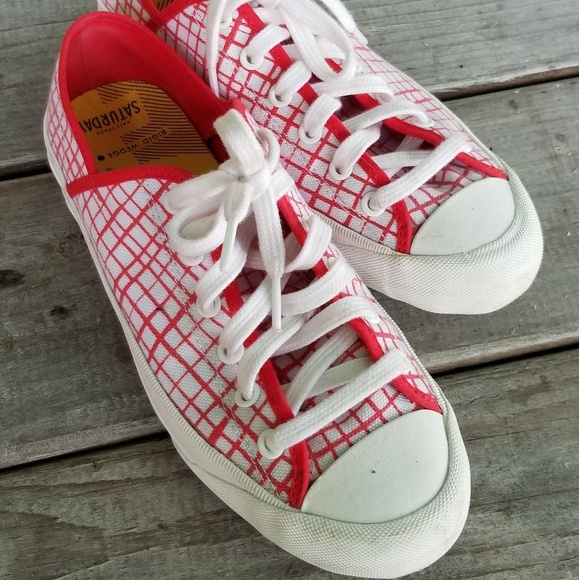 kate spade Shoes - 🛍 Kate Spade red gingham tennis shoes size 7